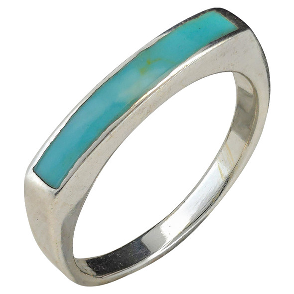 Magnesite Turquoise Inlay Sterling Silver Ring