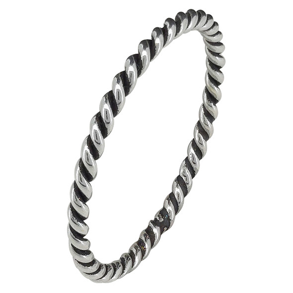 Twisted Rope Stacking Sterling Silver Ring