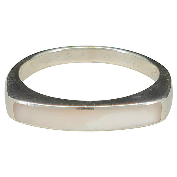 Pearl Inlay Sterling Silver Ring