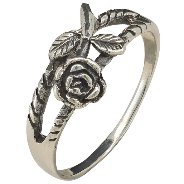 Rose Sterling Silver Ring