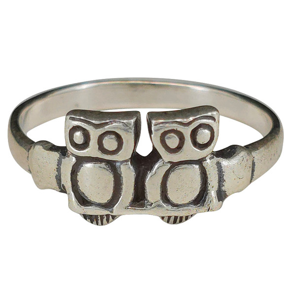 Owl Duo Sterling Silver Ring