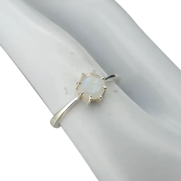 Faceted Moonstone Sterling Silver Ring