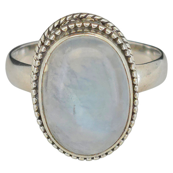 Moonstone Scrollwork Sterling Silver Ring