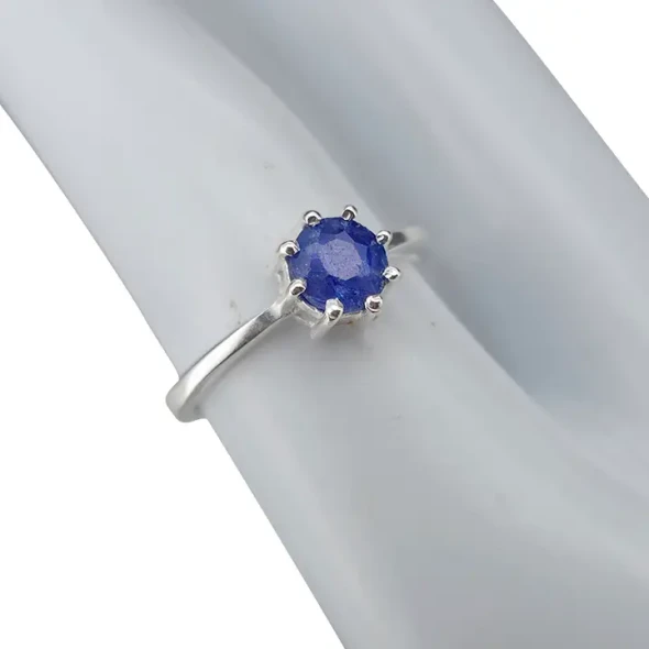 Faceted Composite Sapphire Sterling Silver Ring