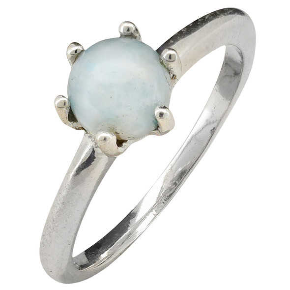 Larimar Prong Set Sterling Silver Ring