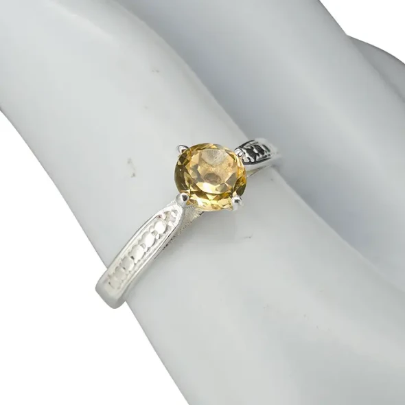 Faceted Citrine Sterling Silver Ring
