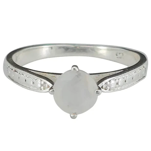 Faceted Moonstone Sterling Silver Ring
