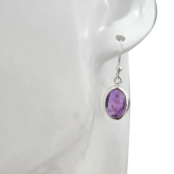 Amethyst Sterling Silver Hook Earrings