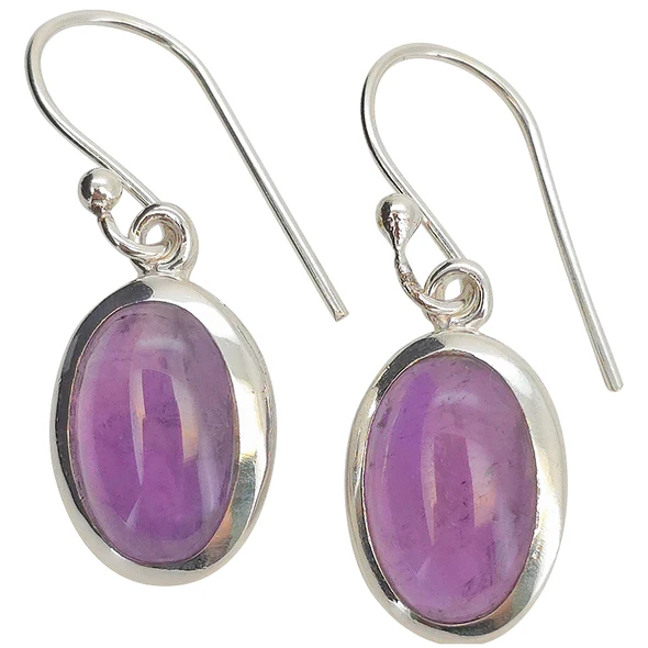 Amethyst Sterling Silver Hook Earrings