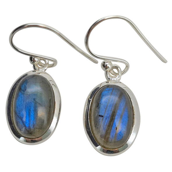 Labradorite Sterling Silver Hook Earrings
