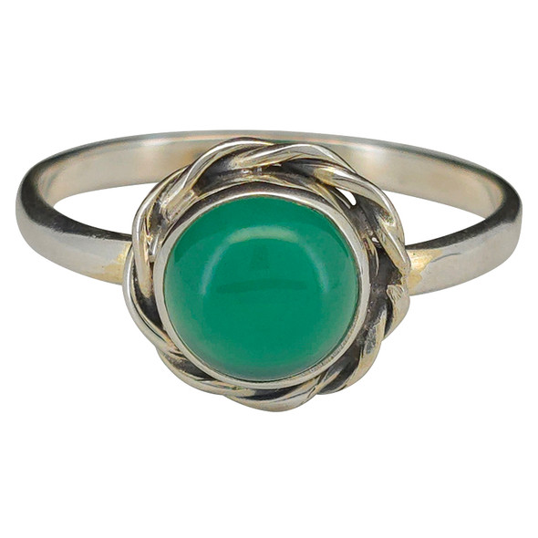 Green Onyx Sterling Silver Ring