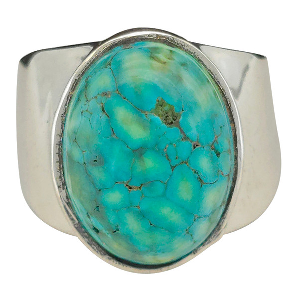 Chrysocolla Scrollwork Sterling Silver Ring