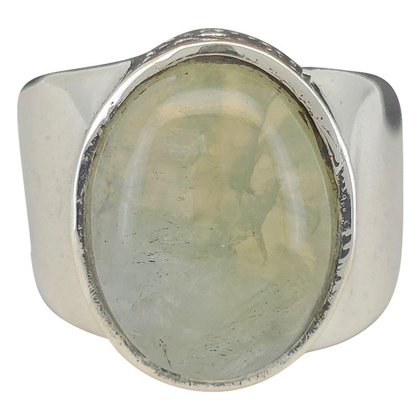 Prasiolite Scrollwork Sterling Silver Ring