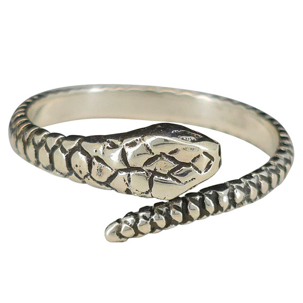 Adjustable Snake Wrap Sterling Silver Ring