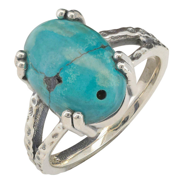 Turquoise Split Band Sterling Silver Ring