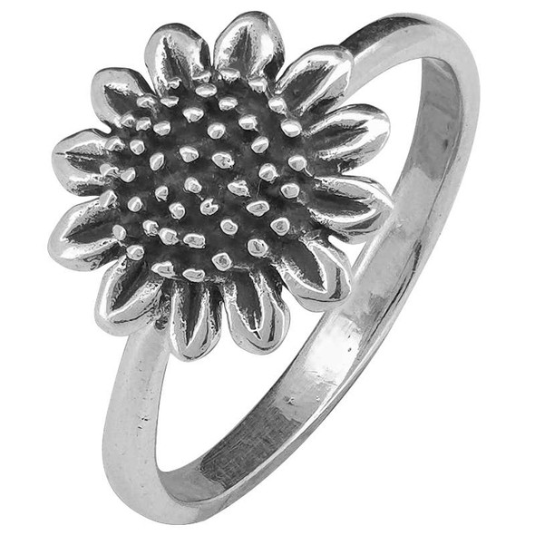 Sunflower Sterling Silver Ring
