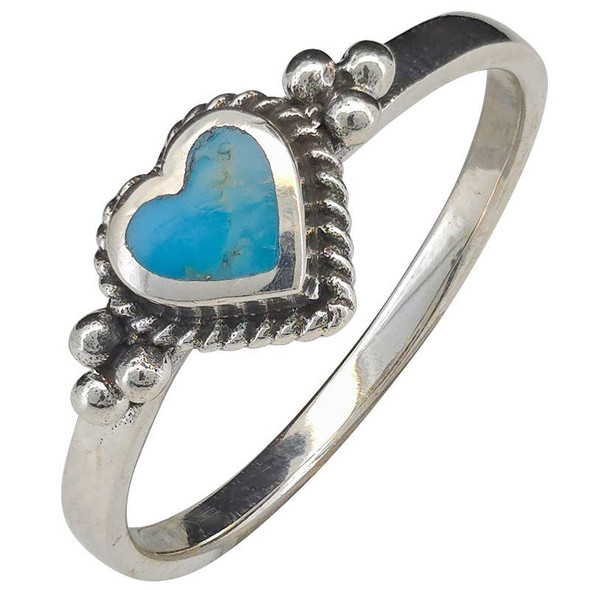 Turquoise Sterling Silver Heart Ring