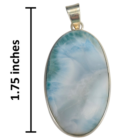 Handmade Larimar Oval Sterling Silver Pendant
