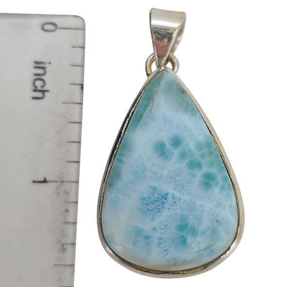 Handmade Larimar Teardrop Sterling Silver Pendant