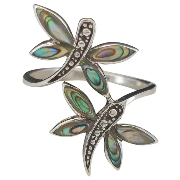 Dragonfly Sterling Silver Abalone Ring