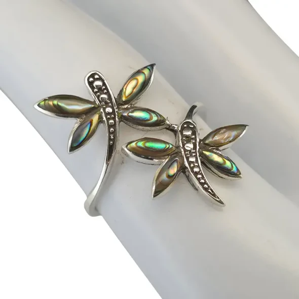 Dragonfly Sterling Silver Abalone Ring