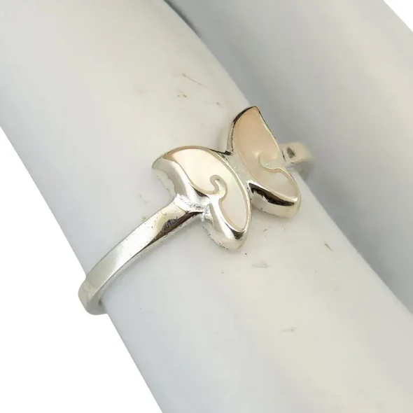 Mother-of-Pearl Butterfly Sterling Silver Ring