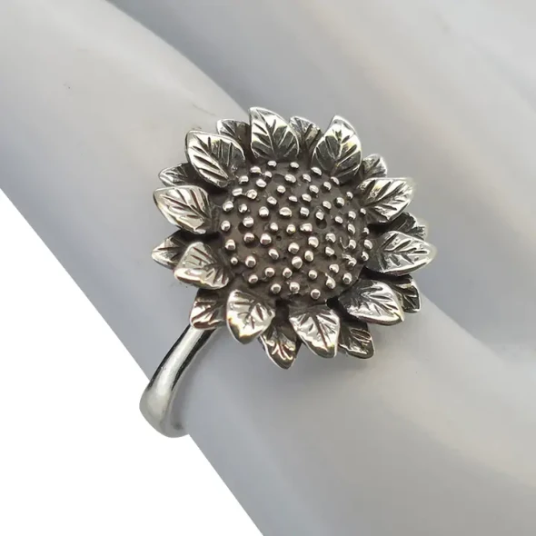 Sunflower Sterling Silver Ring