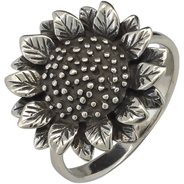 Sunflower Sterling Silver Ring