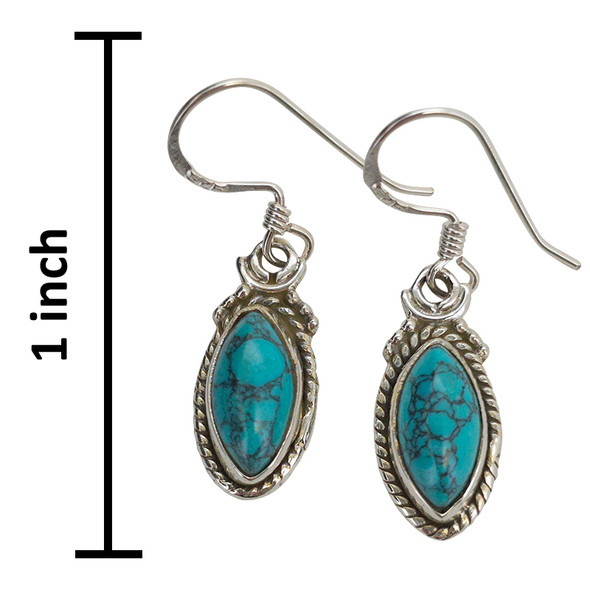 Howlite Twisted Rope Sterling Silver Hook Earrings
