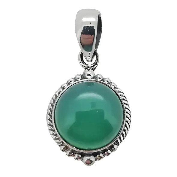 Green  Onyx Sterling Silver Pendant
