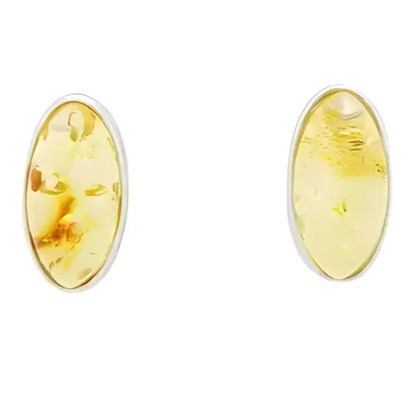 Citrine Amber Silver Earrings Stud Earrings