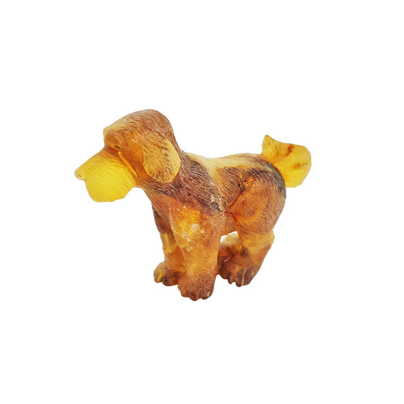 Natural Amber Hand Carved Dog Statuette