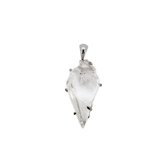 Natural Crystal Sterling Silver Pendant