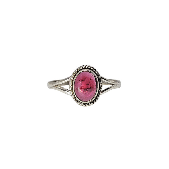 Garnet Stone Sterling Silver Ring