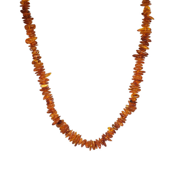 Cognac Amber Chip Necklace 21''