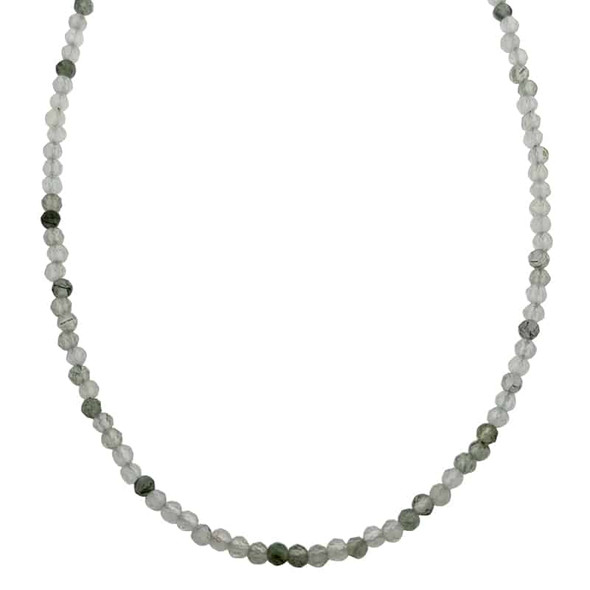 Green Rutile Stones Sterling Silver Necklace