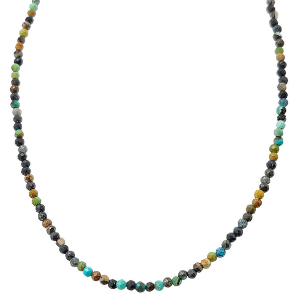 Chrysocolla Beads Sterling Silver Necklace