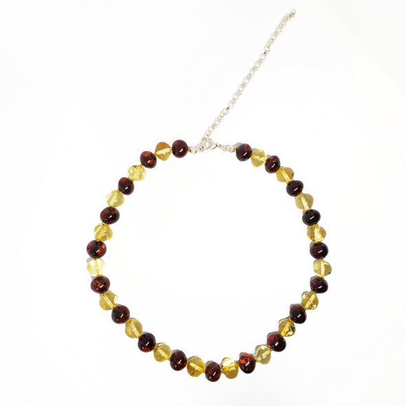 Multicolor Amber Beaded Necklace 15"