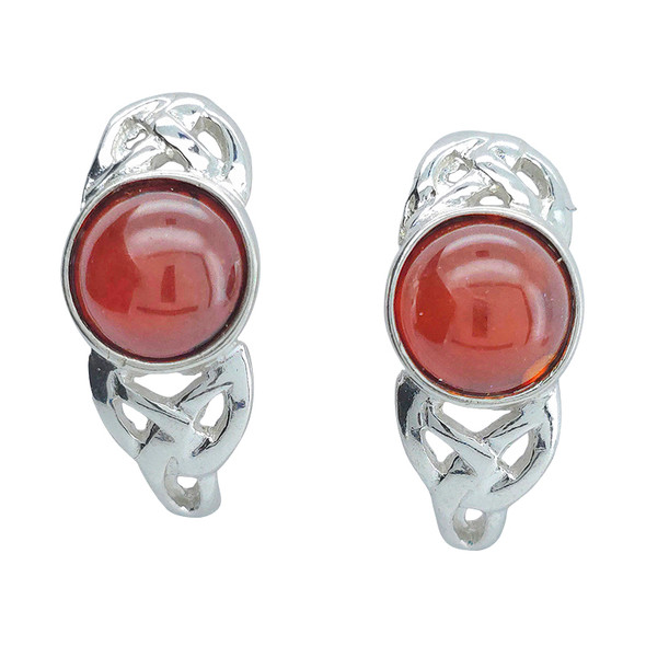 Baltic Amber Sterling Silver Celtic Earrings