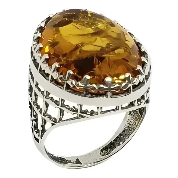 Cognac Amber Unisex Ring