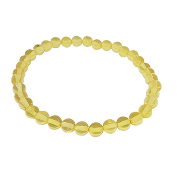 Round Citrine Amber Stretch Bracelet
