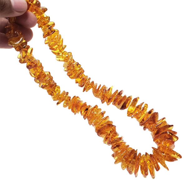 Long Cognac Amber Necklace 24"