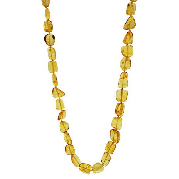 Cognac Amber Beaded Necklace 22"