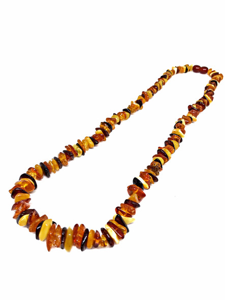 Multicolor Amber Bead Necklace 18"