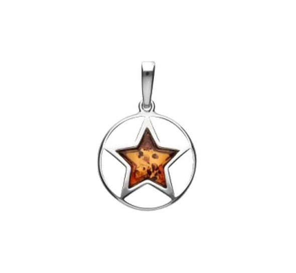 Cognac Amber Star Pendant