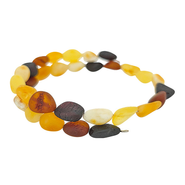Multicolor Matte-Finish Amber Memory Wire Bracelet