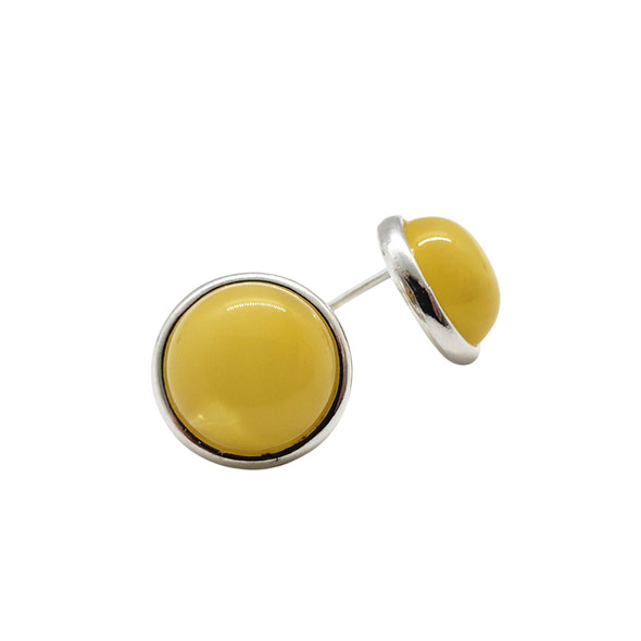 Butterscotch Amber Silver Stud Earrings