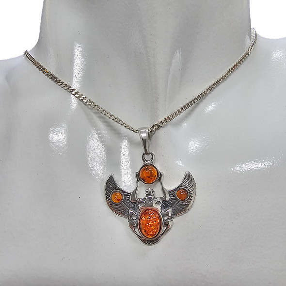 Egyptian Winged Scarab Beetle Pendant