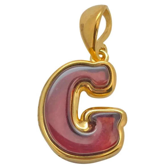 Amber Gold Plated Silver Alphabet Collection Letter G Pendant