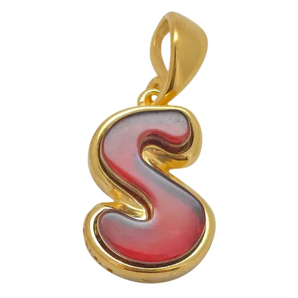 Amber Gold Plated Silver Alphabet Collection Letter S Pendant